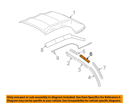 06-14 Ford Mustang Convertible Top Seal Retainer Passenger OEM New 4R3Z7651560AA