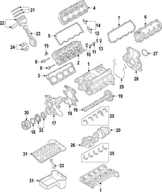 Genuine OEM 2005-10 Ford 6.0L PowerStroke RH Cylinder Head Gasket Kit 6C3Z6051AA