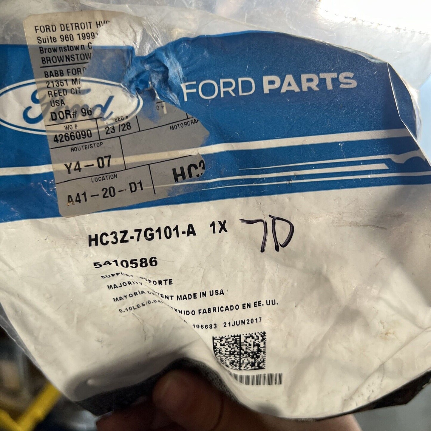 Genuine OEM Ford Support Bracket HC3Z7G101A