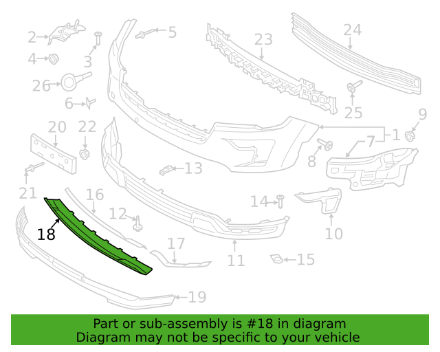 Genuine OEM Ford Explorer Front Bumper Lower Molding 2018-2019 JB5Z8419AA