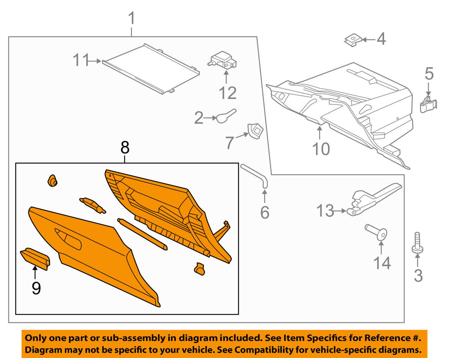 Ford Escape Glove Box Door 2013-2016 NEW Genuine Ford CJ5Z7806024AA