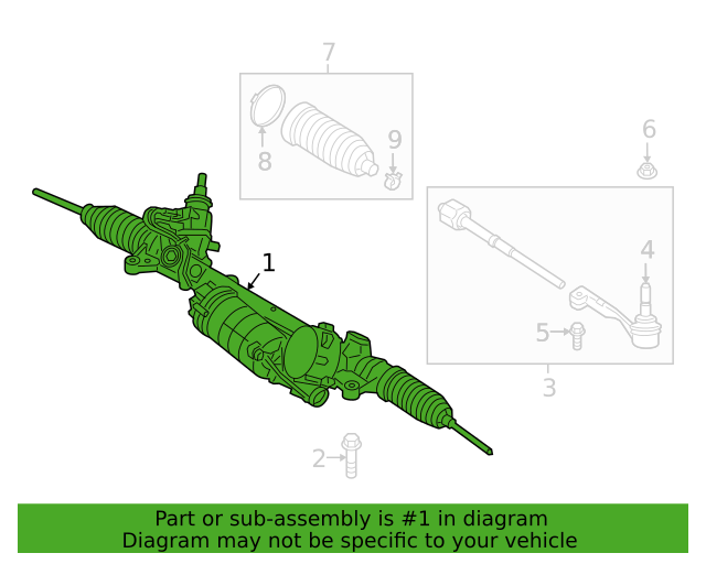 Genuine OEM BMW Steering Rack Gear Electric 330e Sedan 2019-2023 32105A748D3