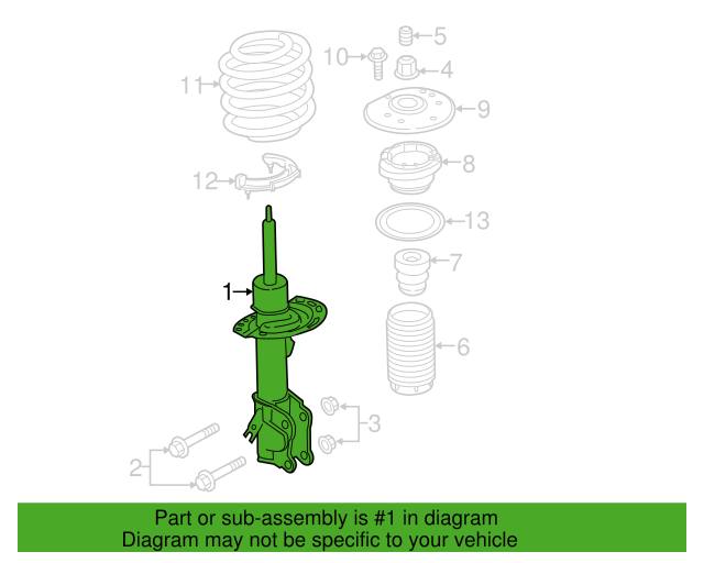 Genuine OEM Ford Front Right Suspension Strut Assembly 17-20 Motorcraft AST84756