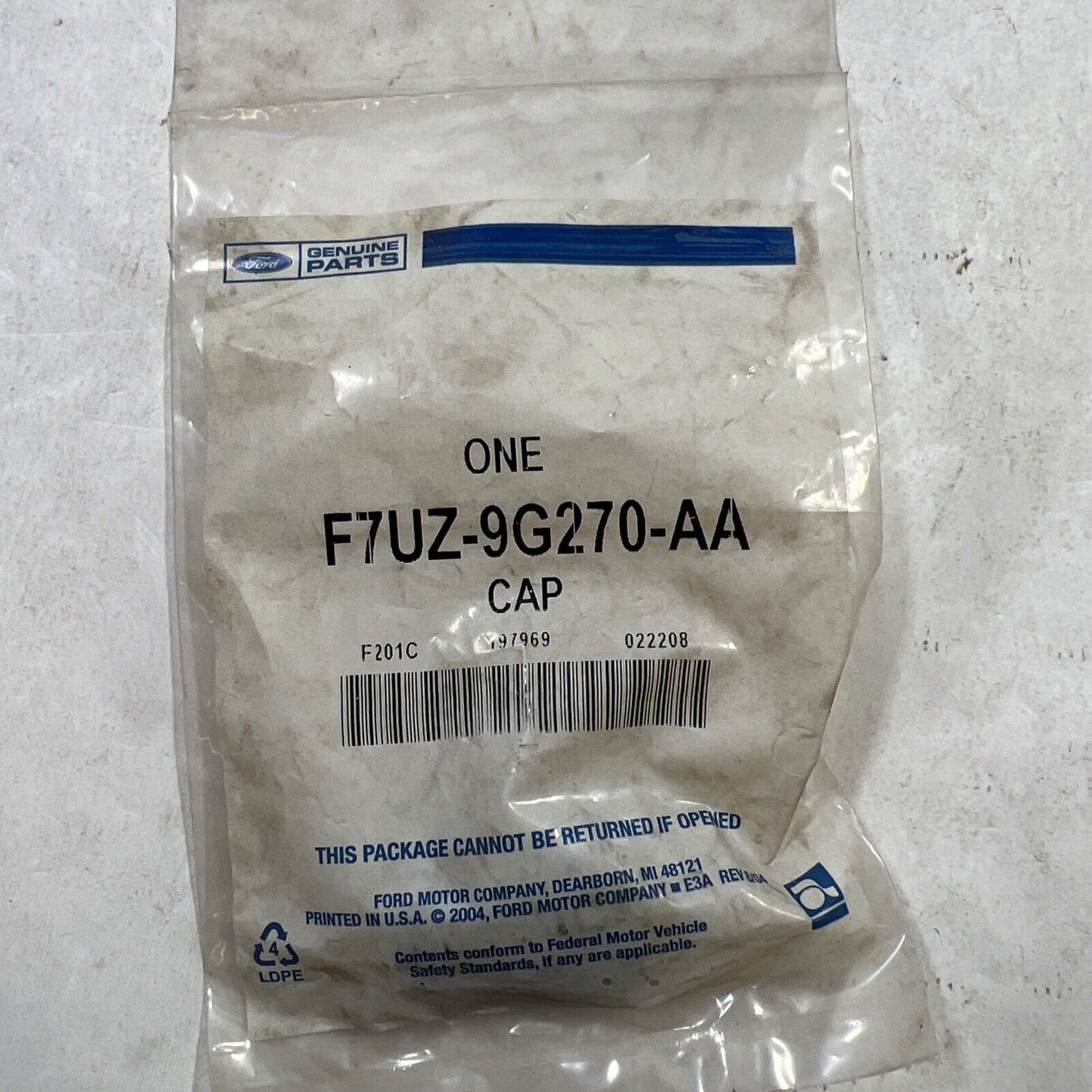 Genuine OEM Ford Cap F7UZ9G270AA