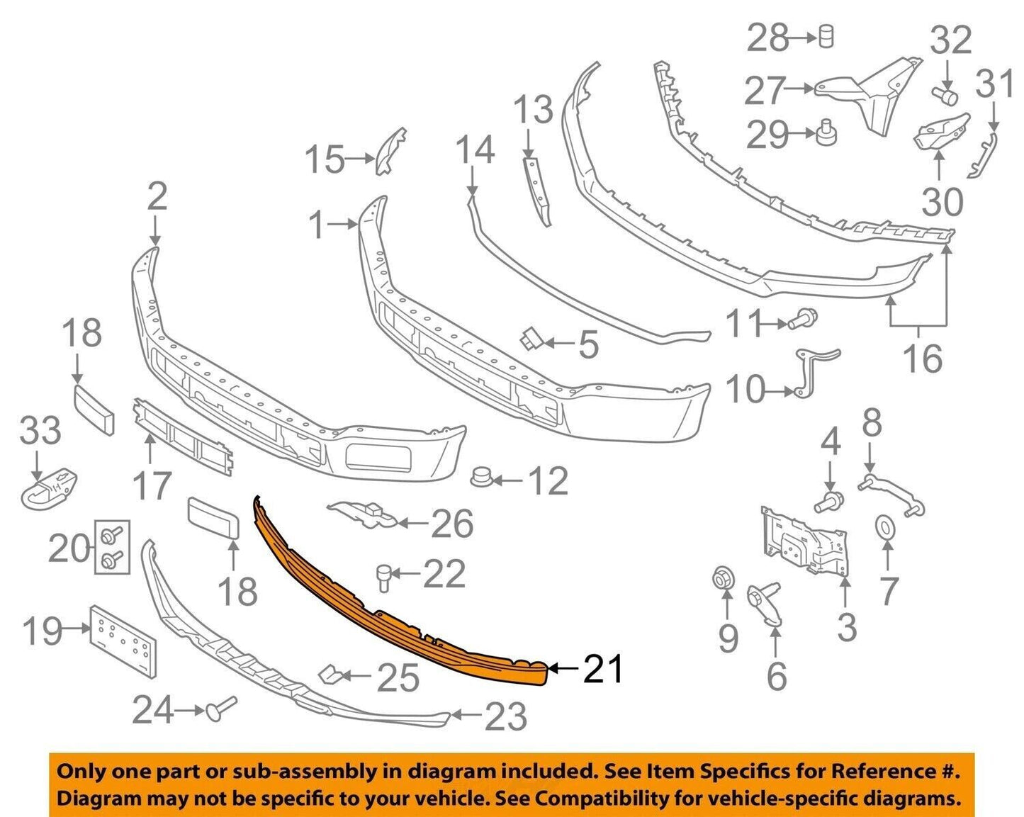 Genuine OEM Ford Bumper Lower Panel Cover JL3Z17626AB