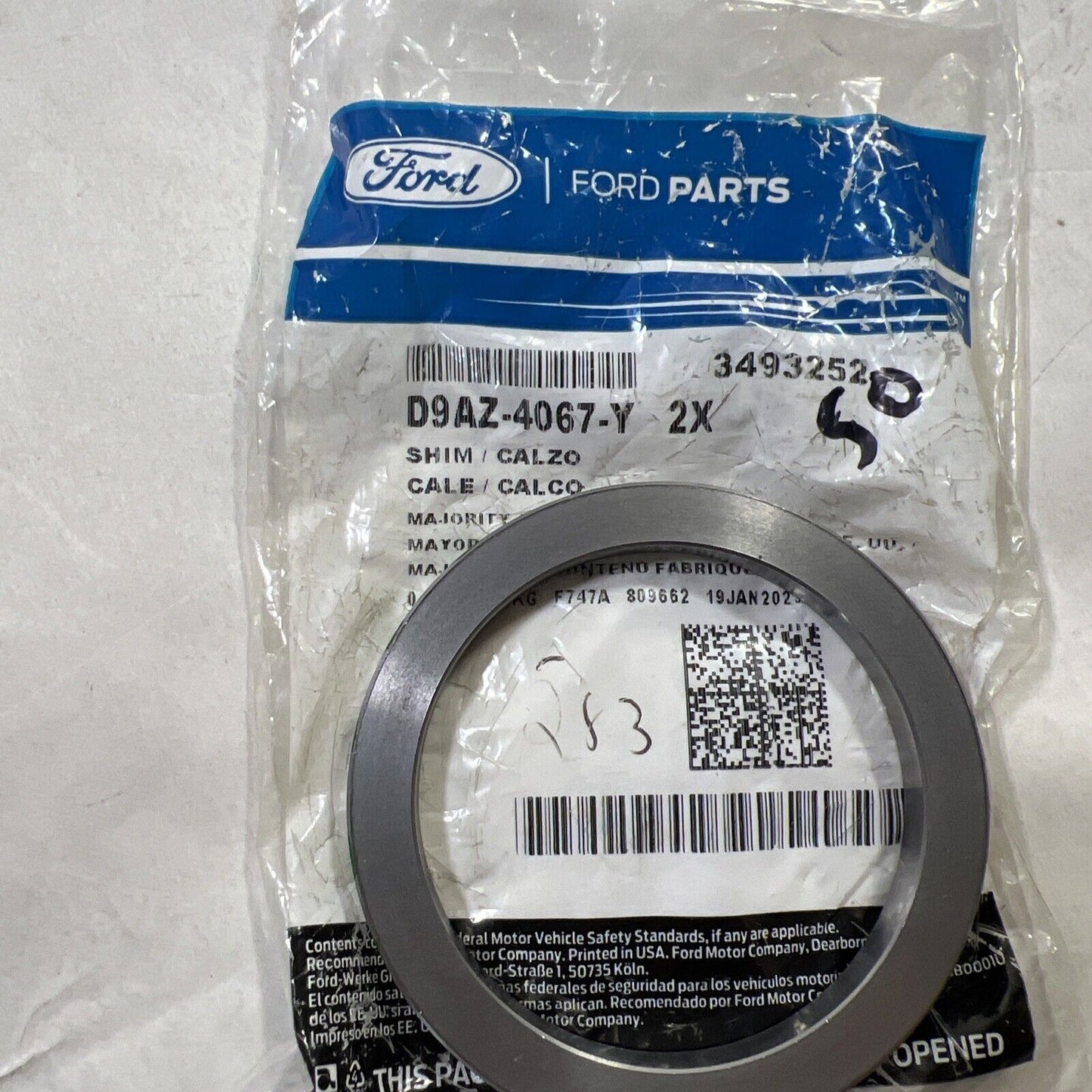 Genuine OEM Ford Shim Differential Driving Gr D9AZ4067Y