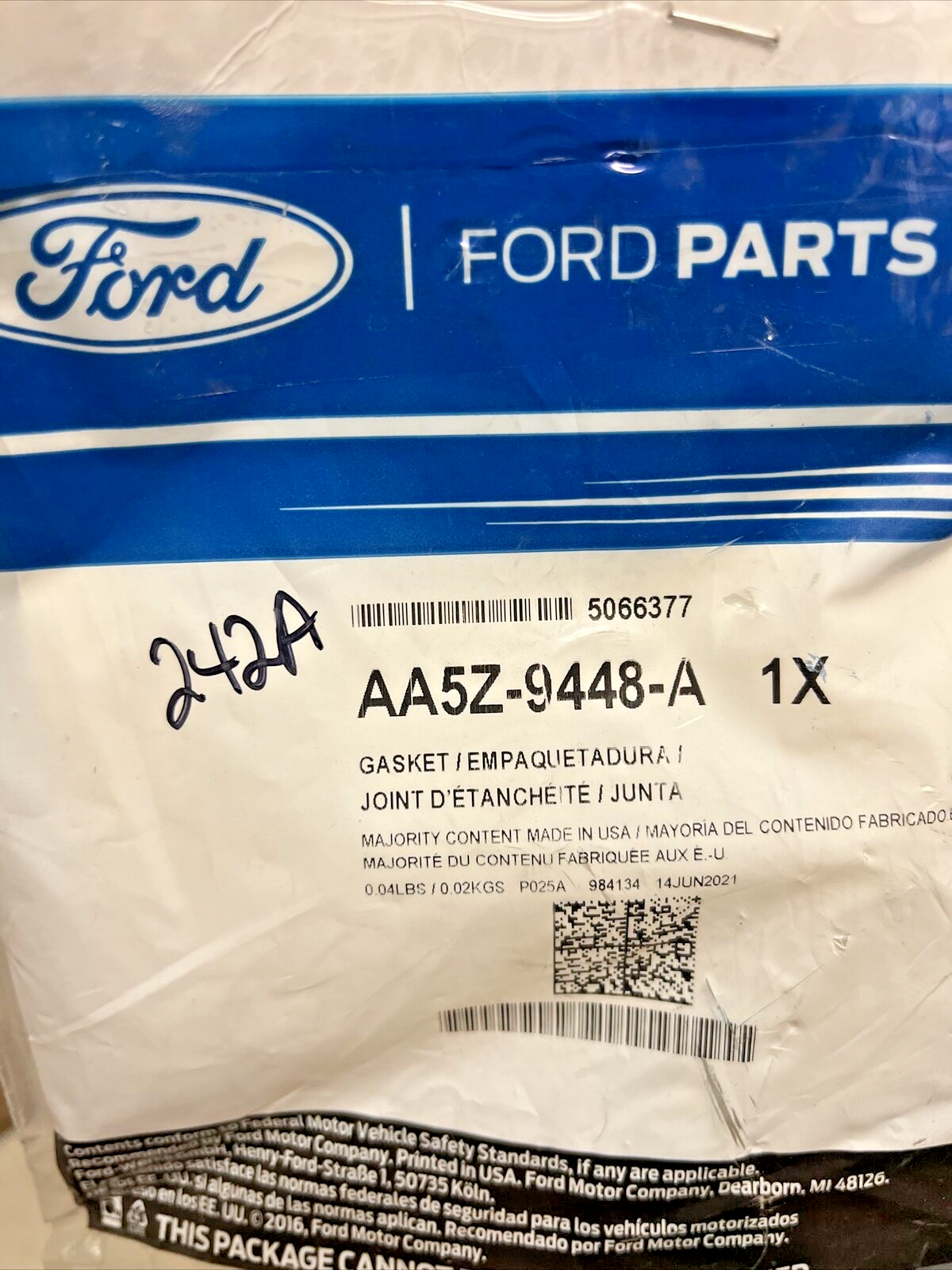 Genuine OEM Ford Explorer Left Driver Side Manifold Gasket 2010-2019 AA5Z9448A