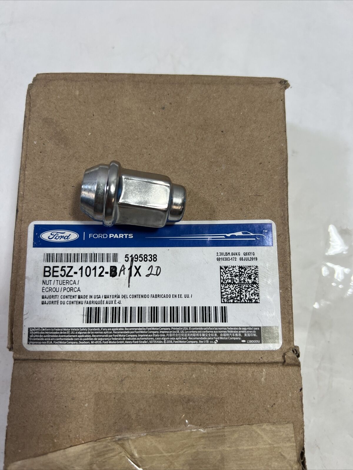 *1 Single* Genuine OEM Ford Fiesta Wheel Nut 2011-2013 BE5Z1012A