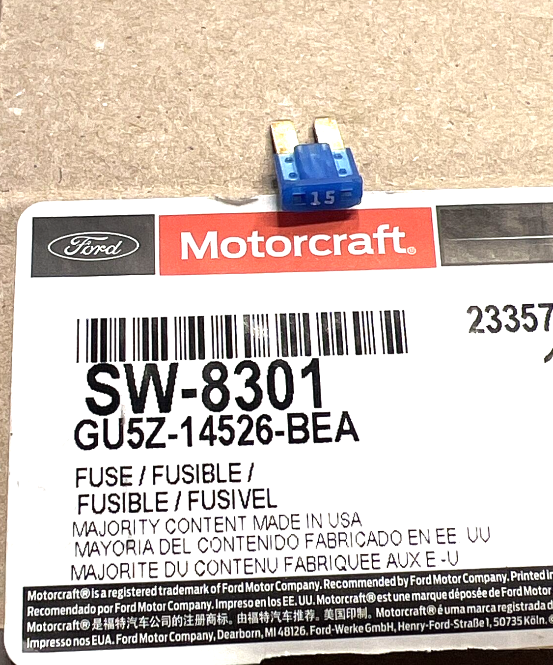 1 Single* Genuine OEM Ford F-250 Super Duty Circuit Breaker Motorcraft SW8301