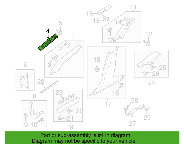 Genuine OEM Ford Left Side Windshield Pillar Trim Bracket 13-16 DS7Z54026A53A