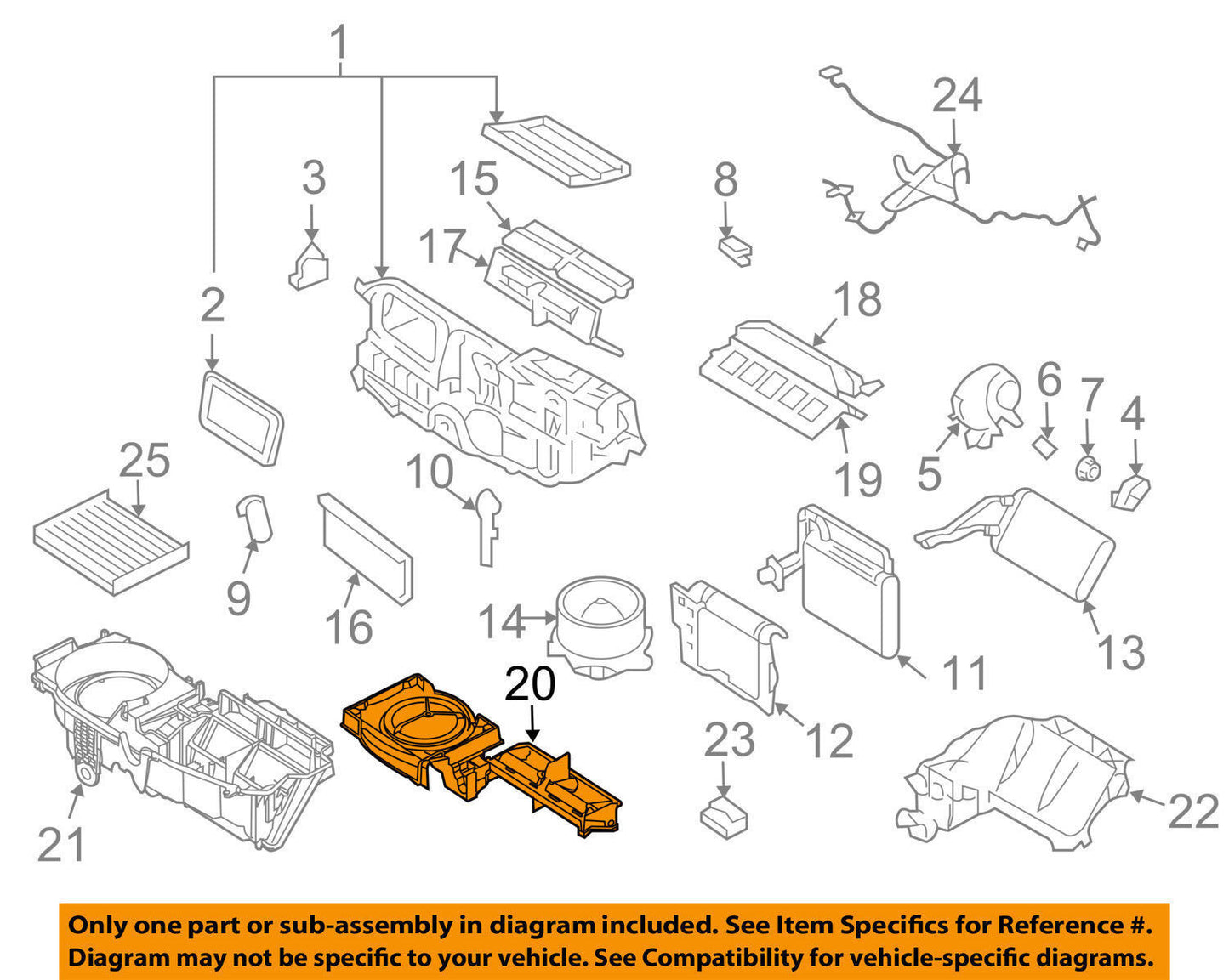 OEM Ford Fusion Evaporator Upper Housing 2010-2012 New AE5Z19930C