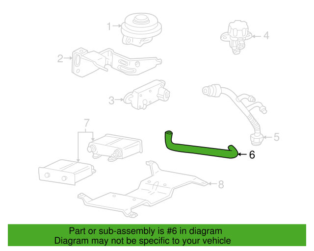 Genuine OEM Ford Explorer Engine EGR Pressure Feedback Hose 95-01 Motorcraft KX3