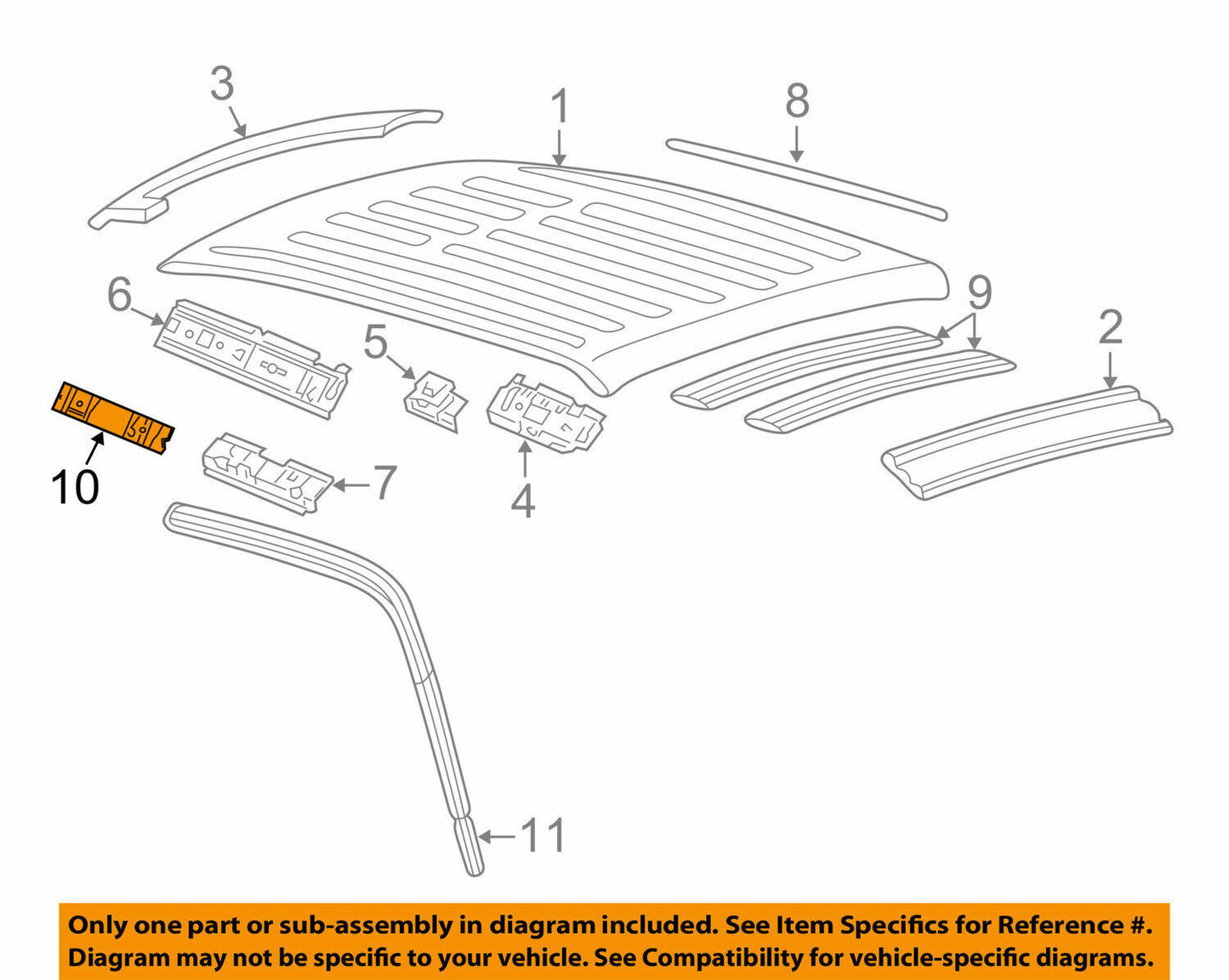 OEM Ford F-350 Roof Reinforcement Driver Side New 1999-2016 AC3Z26026A55A