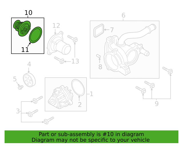 Genuine OEM Ford Bronco Explorer Cooling Water Pump-Thermostat 2.3L LB5Z8575C