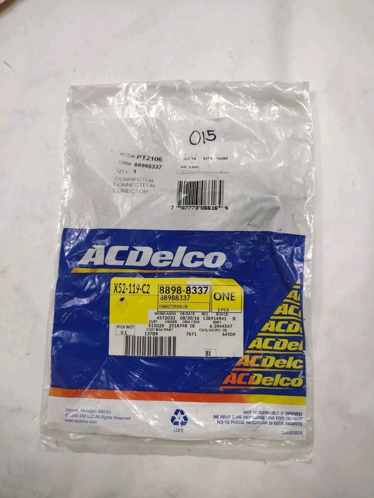 Connector/Pigtail(Emissions)  ACDelco GM OE/GM Genuine Parts  PT2106