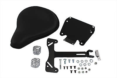 New V-Twin Black Leather Solo Seat Mount Kit for Harley Davidson 47-0149