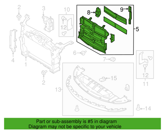 Genuine OEM Ford Taurus Radiator Shutter Assembly 2013-2019 DG1Z8475B