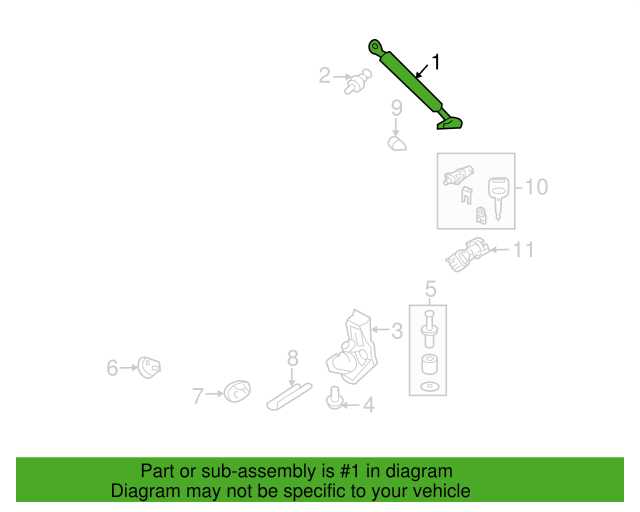 Genuine OEM Ford Rear Left Liftgate Trunk Hatch Strut Support Prop 8L8Z78406A11A