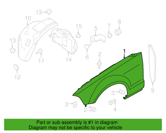 Genuine OEM Ford Mustang Front Left Driver Side Fender Panel 10-14 AR3Z16006B