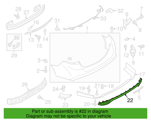 Genuine OEM Ford Fusion Rear Lower Trim Panel 2013-2018 DS7Z17K922AA