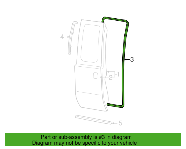 Genuine OEM Ford F-250 Rear Body Door Opening Weatherstrip Seal 5C3Z2625324AA