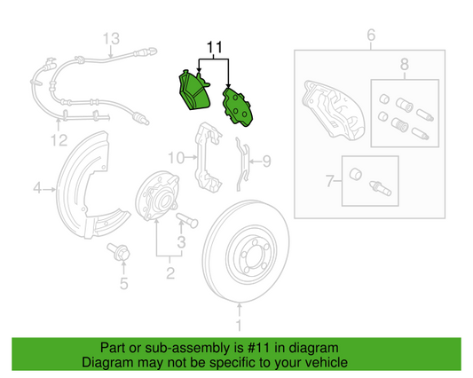 Genuine OEM Ford Integrally Molded Organic Brake Pad Set BR1278