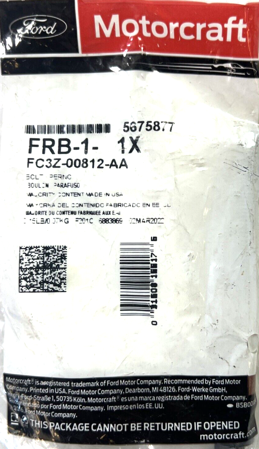 Genuine OEM Ford Bolt Motorcraft FRB1