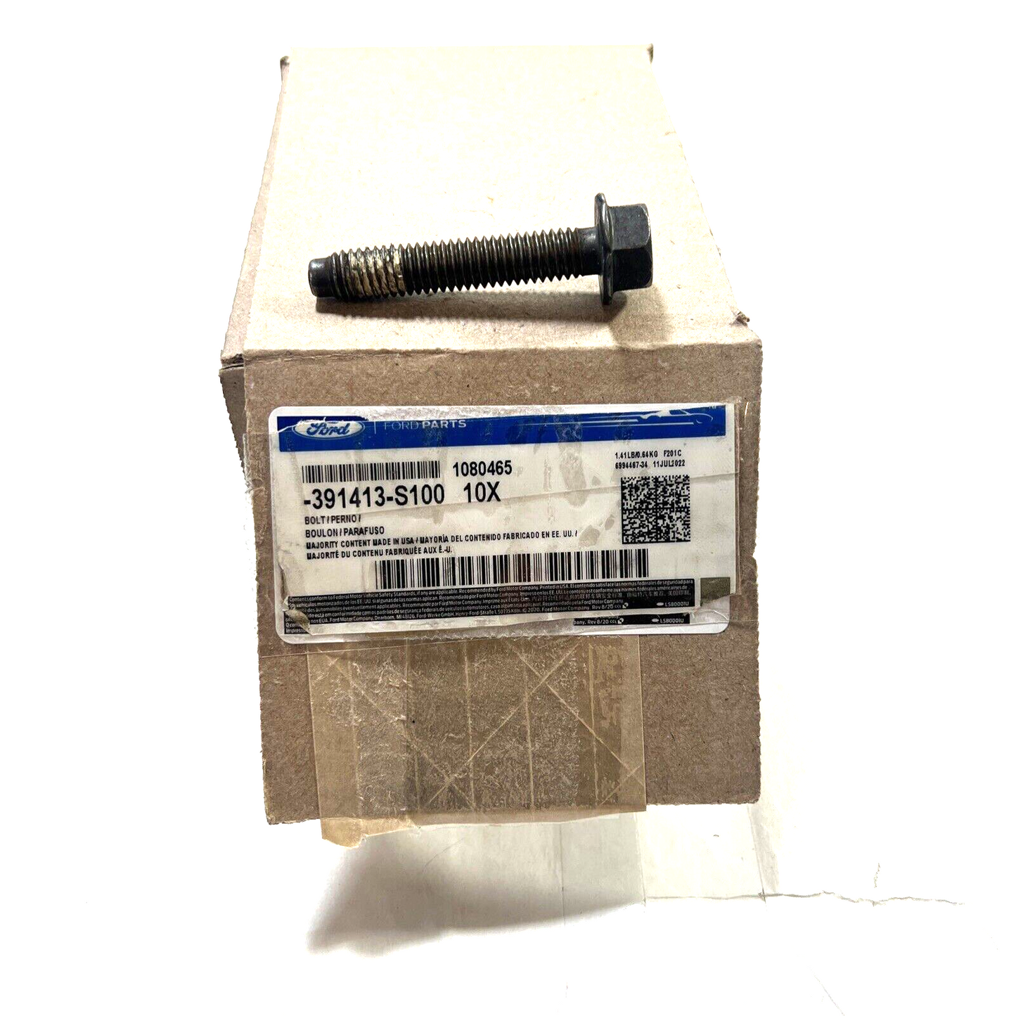 1 Single* Genuine Ford OEM Bolt 391413S100