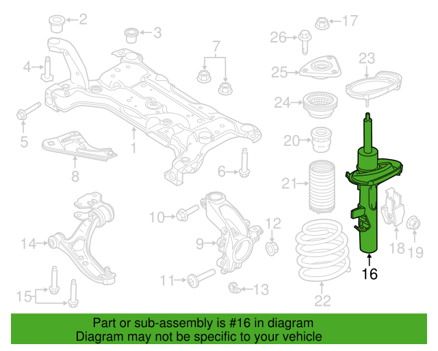 Genuine OEM Ford Front Left Suspension Strut Assembly 13-18 Motorcraft AST12302