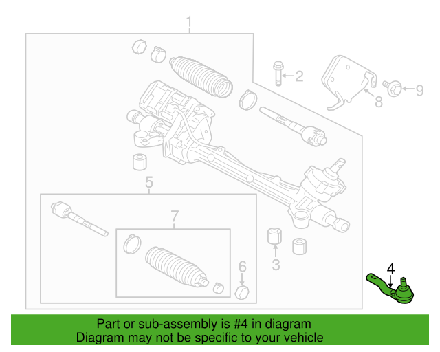 Genuine OEM Ford Fusion Steering Tie Rod End 10-12 Motorcraft MEOE190 AE5Z3A130C