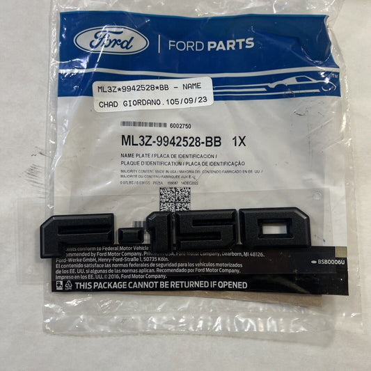 Genuine Ford F-150 Rear Tailgate Liftgate Emblem Nameplate Black ML3Z9942528BB