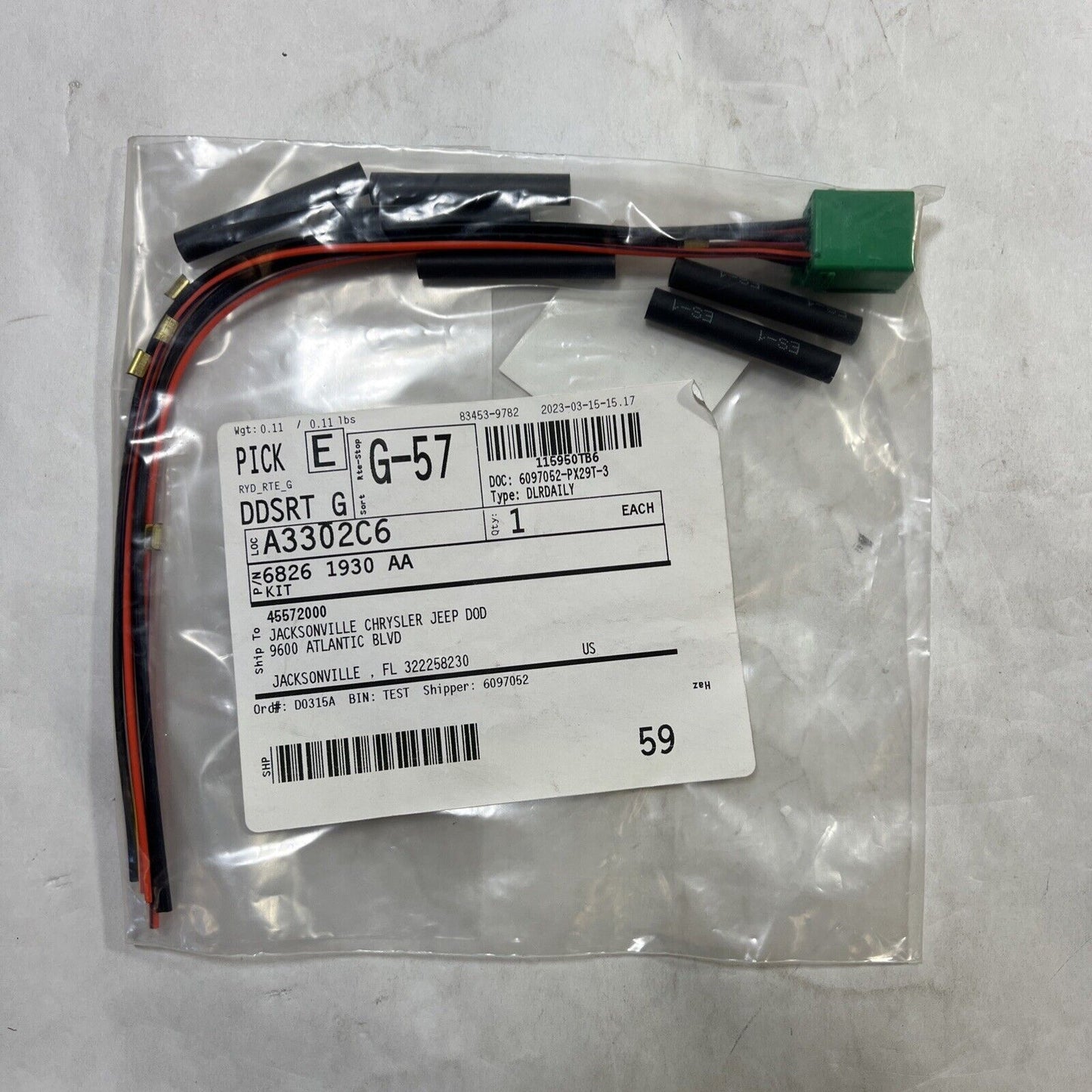 68261930AA New OEM Mopar 6 Way Wiring Harness Connector Kit