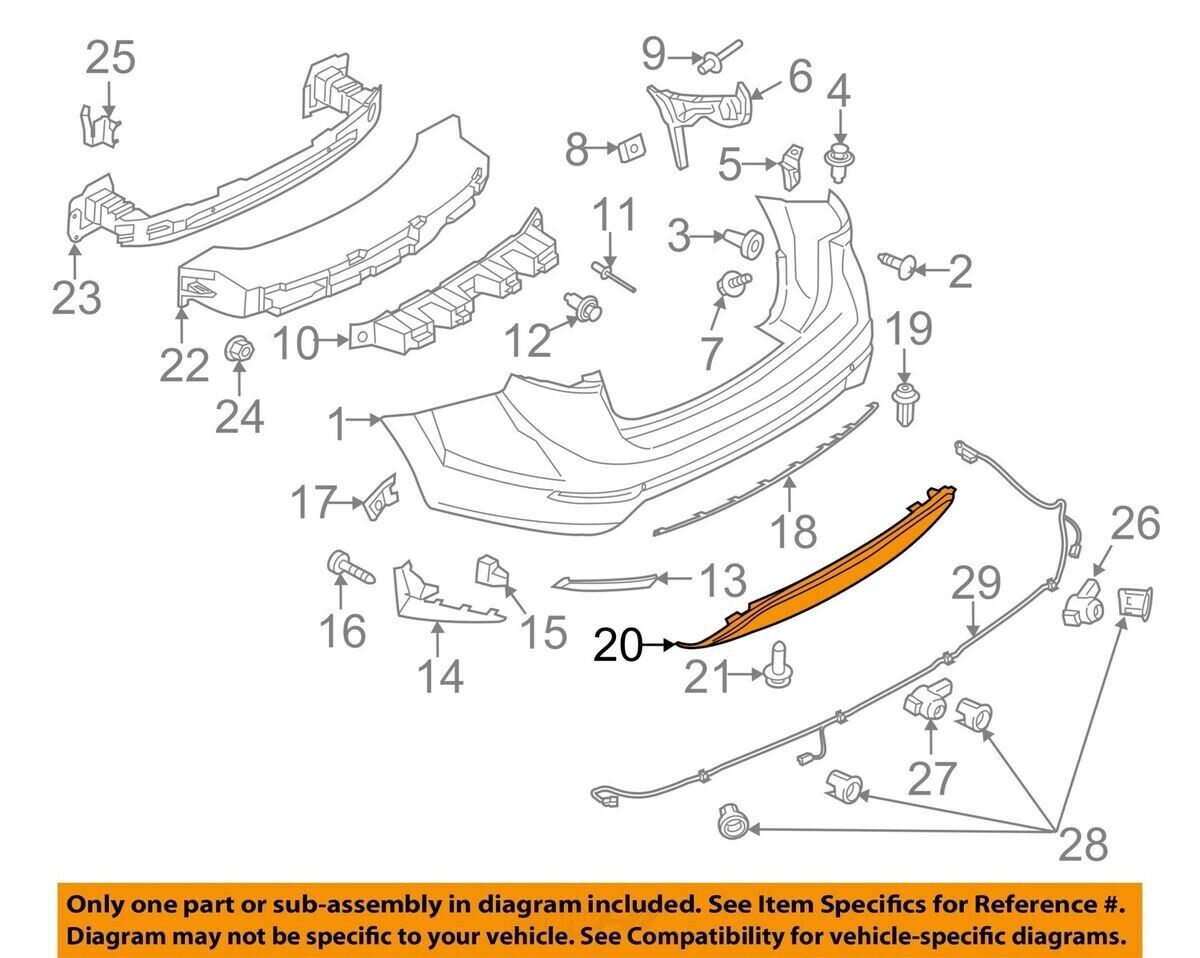 Genuine OEM Ford Fiesta Rear Valance Bumper Cover 2014-18 D2BZ17K835BBCP