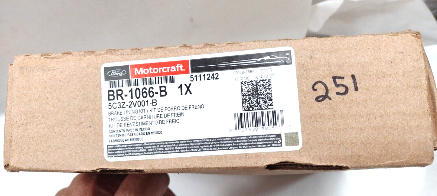 Genuine OEM Ford Brake Lining Kit 5C3Z2V001B Motorcraft BR1066B