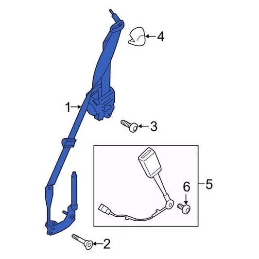 Genuine OEM Ford Mustang Front Right Side Seat Belt Assembly JR3Z63611B08AE