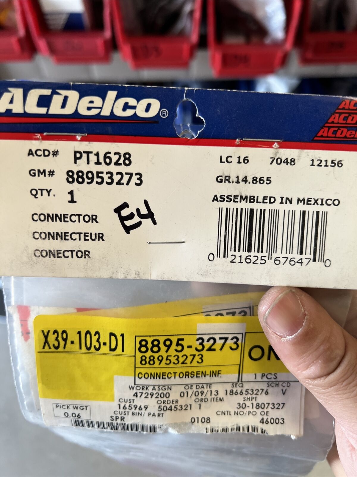 Genuine ACDelco PT1628 2 Way Female Yellow Multi Purpose Pigtail