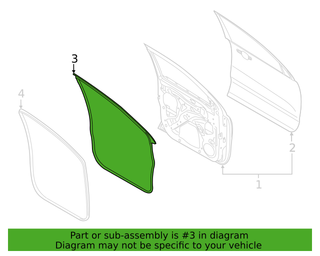 Genuine OEM Ford Front Right Weatherstrip Door Seal Rubber 19-23 EB3Z2620708B