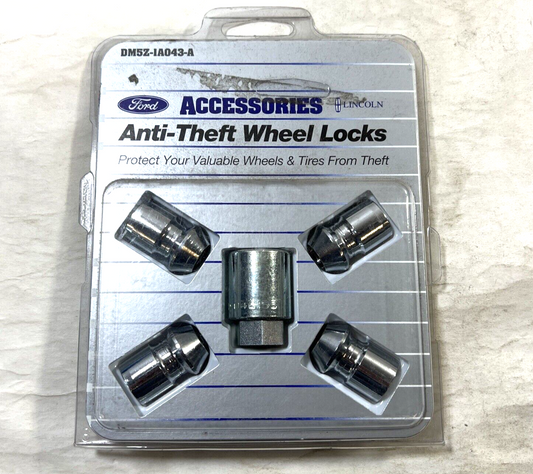 Genuine OEM Ford Lincoln Anti Theft Wheel Lock Set Chrome Plated DM5Z1A043A