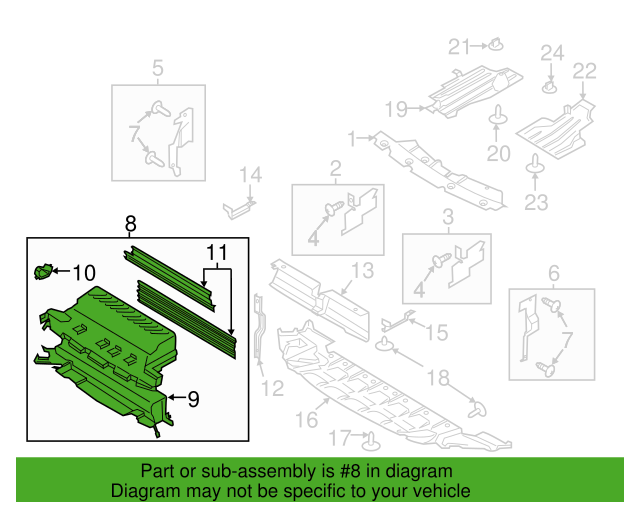 Genuine OEM Ford Radiator Shutter Assembly CJ5Z8475C