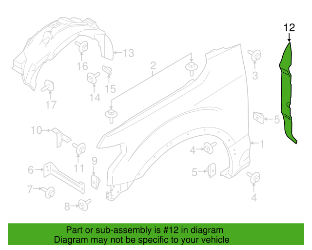 Genuine OEM Ford F150 Fender Apron Insulator 2015-2020 FL3Z16E132A