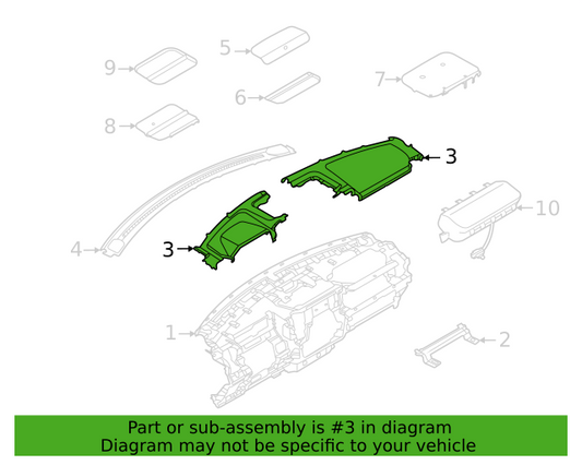 Genuine OEM Ford F-150 Instrument Panel Components 2021-2023 ML3Z15044F58GB