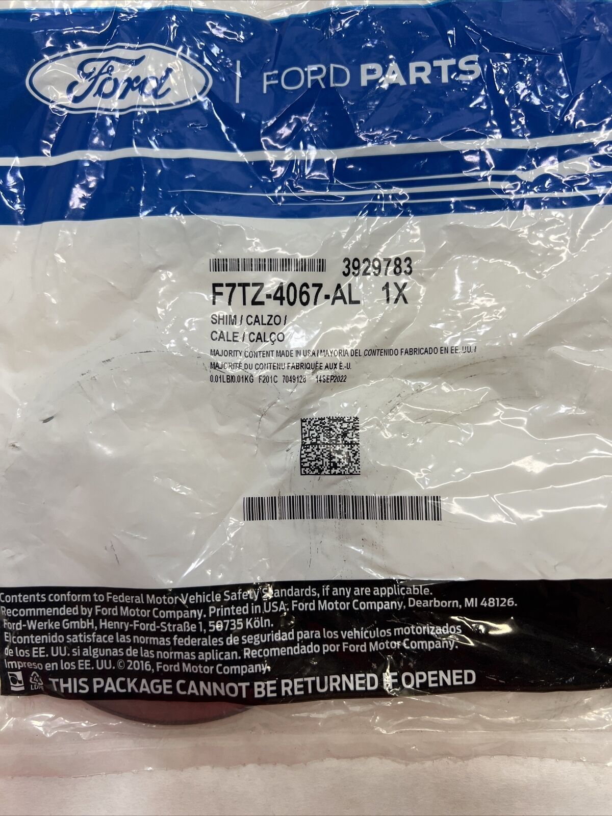 Genuine OEM Ford Shim F7tz4067al