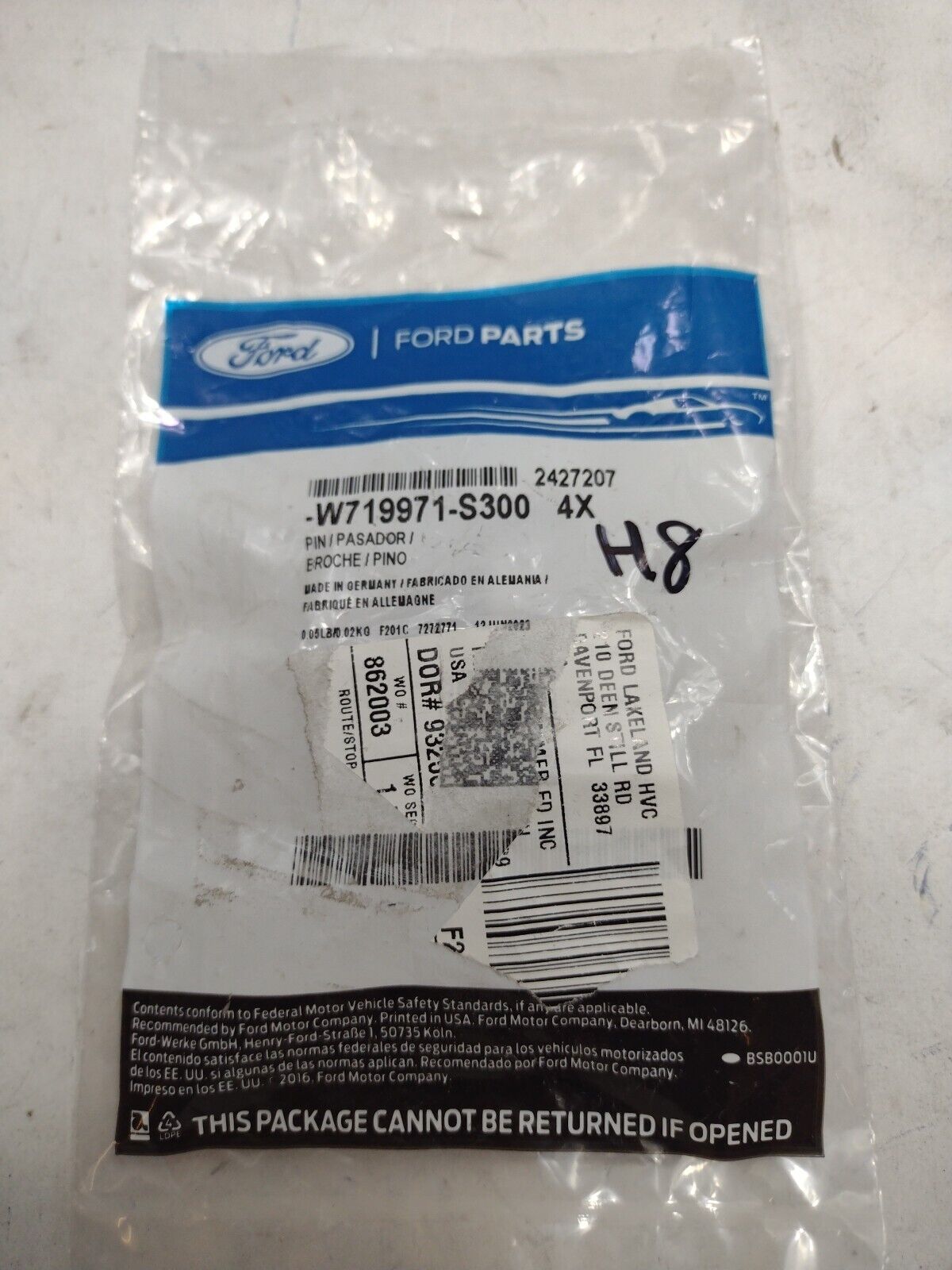 Genuine Ford Side Molding Retainer -W719971-S300       Package Of 4