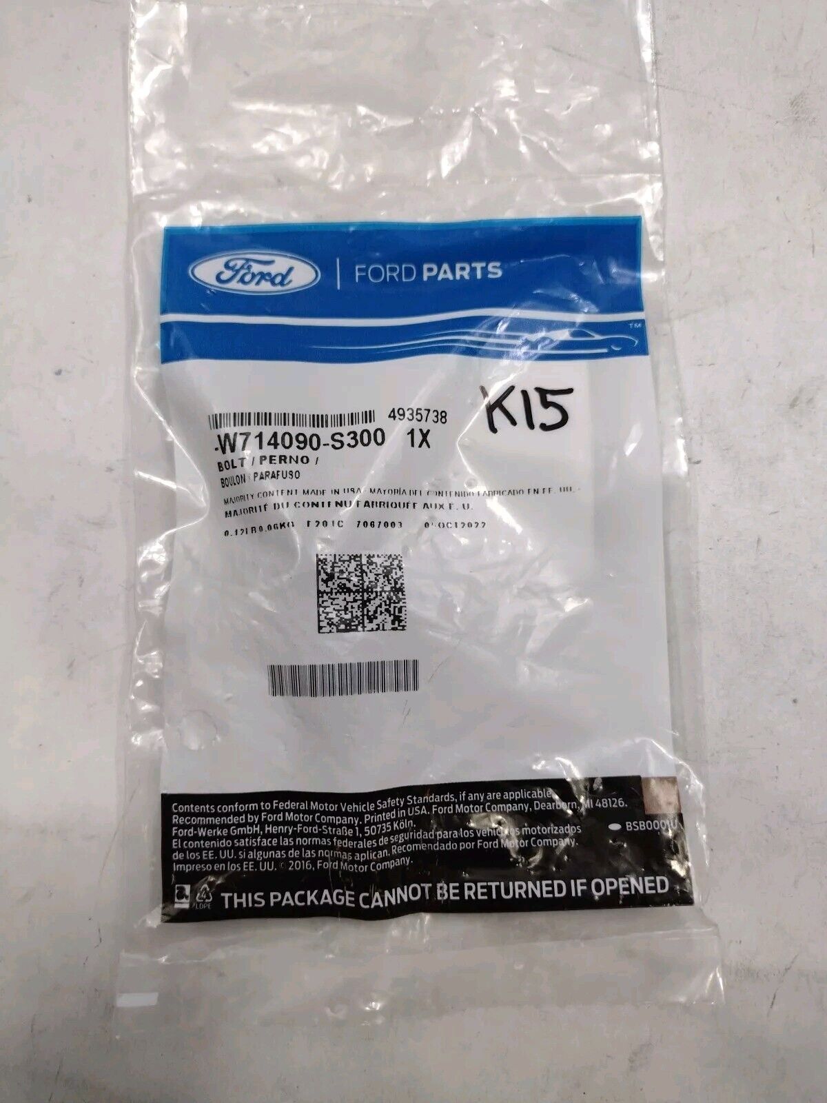 Genuine Ford Bolt W714090-S300