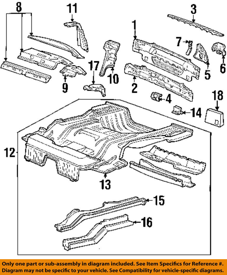 OEM Ford Contour Rear Left Driver Side Bumper Bracket 1995-2000 F5RZ17C946BB