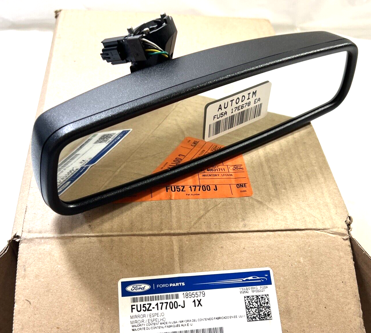 Genuine OEM Ford Interior Rear View Mirror w/o Automatic Dimming FU5Z17700J