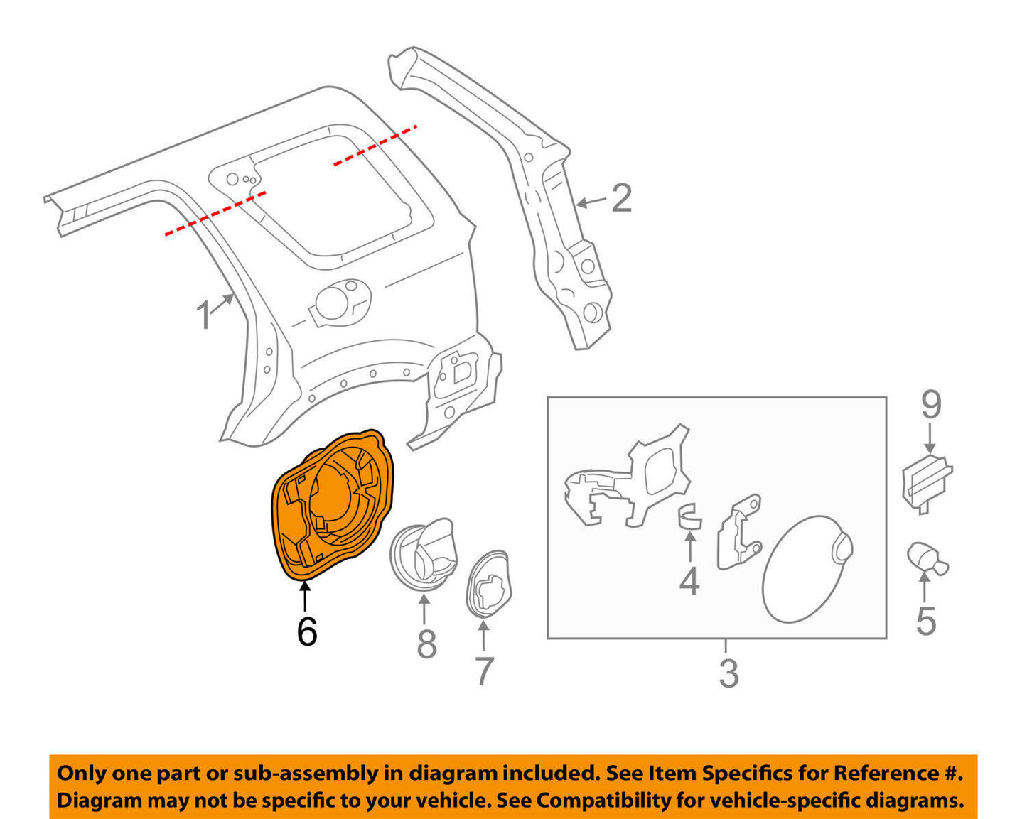 OEM Ford Escape Fuel Filler Housing 2008-2012 8L8Z7827936A