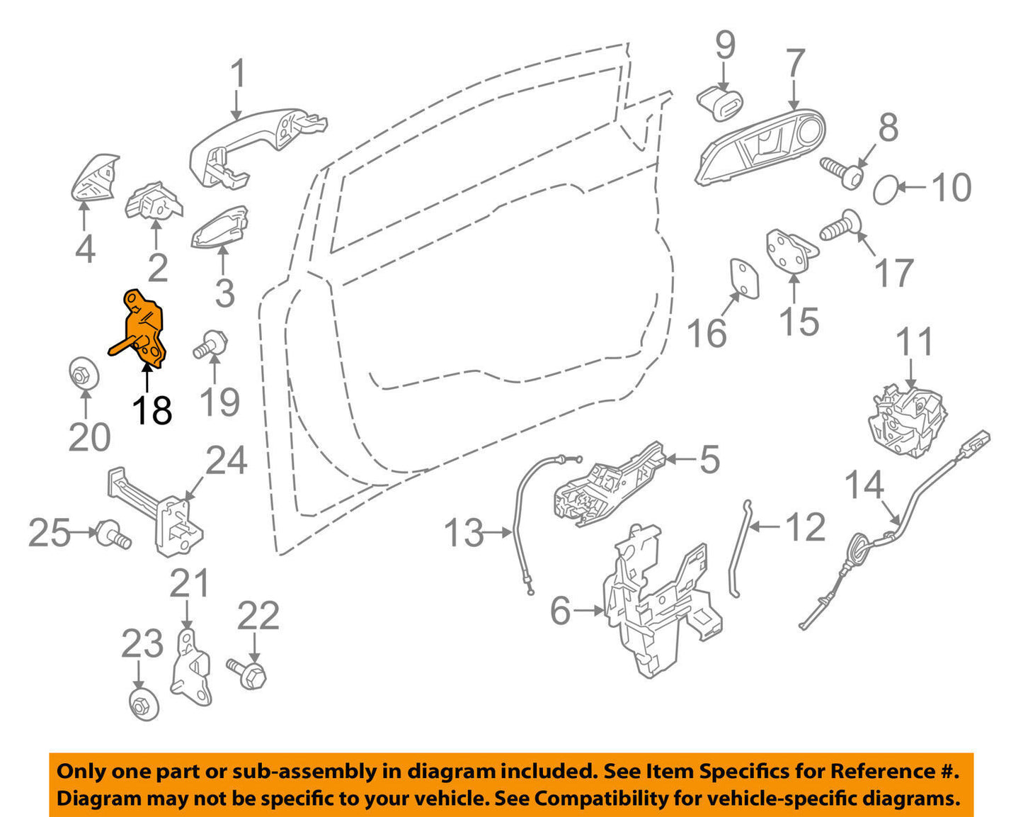 New OEM Ford Fiesta Door Hinge Upper Driver Side AE8Z-5422811-A 2011-2016