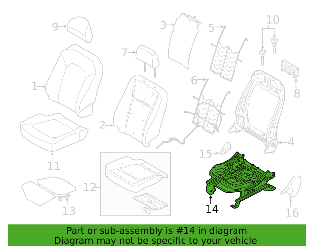 Genuine OEM Ford F-250 Super Duty Right Side Seat Frame 2017-2019 HC3Z9661704B