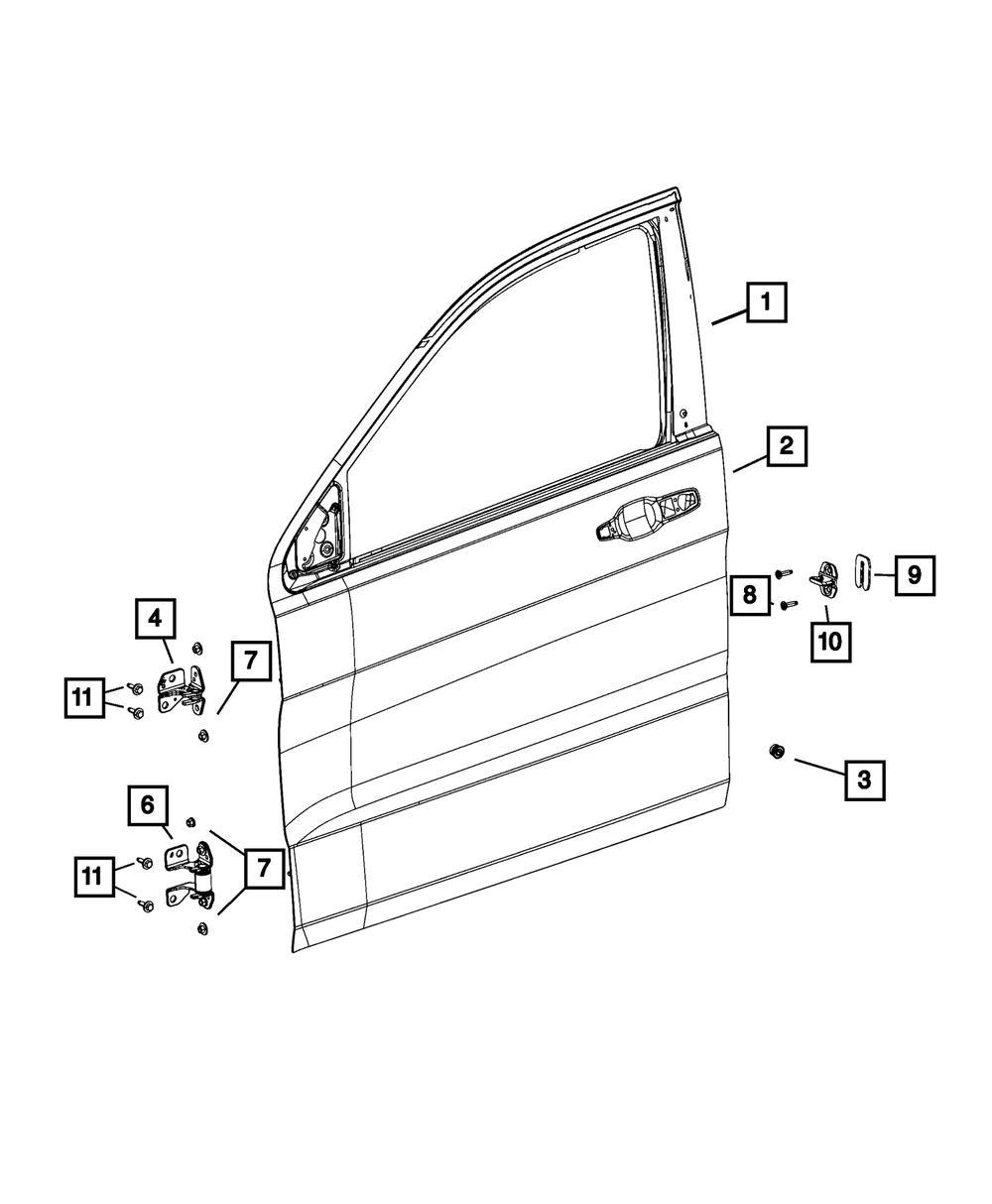 Genuine Mopar Front Door Outer Repair Panel Right 55369572AE